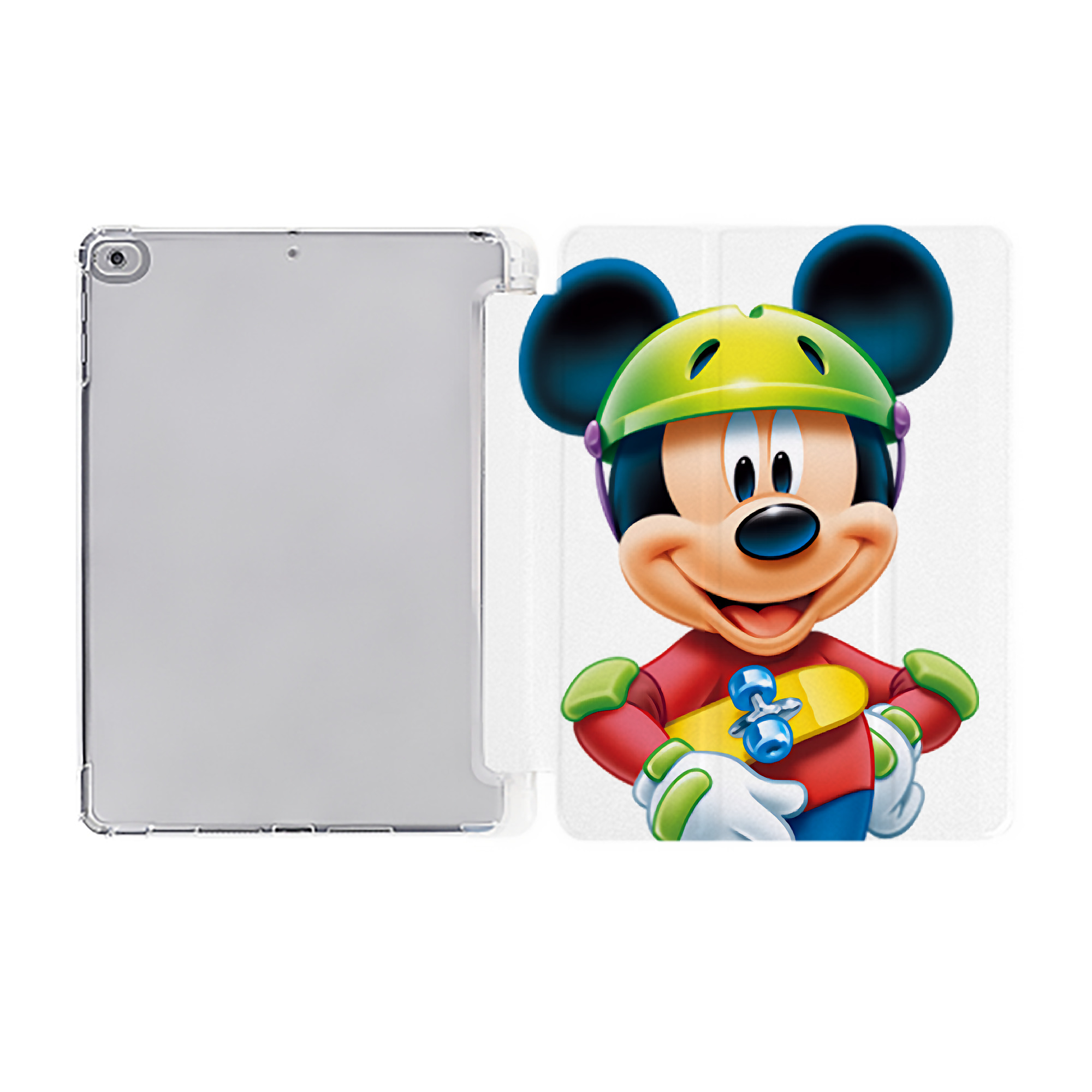 （画像用） ミッキーマウス Mickey Mouse IPad ケース ペン収納付き 三つ折りスタンド PUレザー×シリコン 対応機種9.5/10.5/10.9インチ